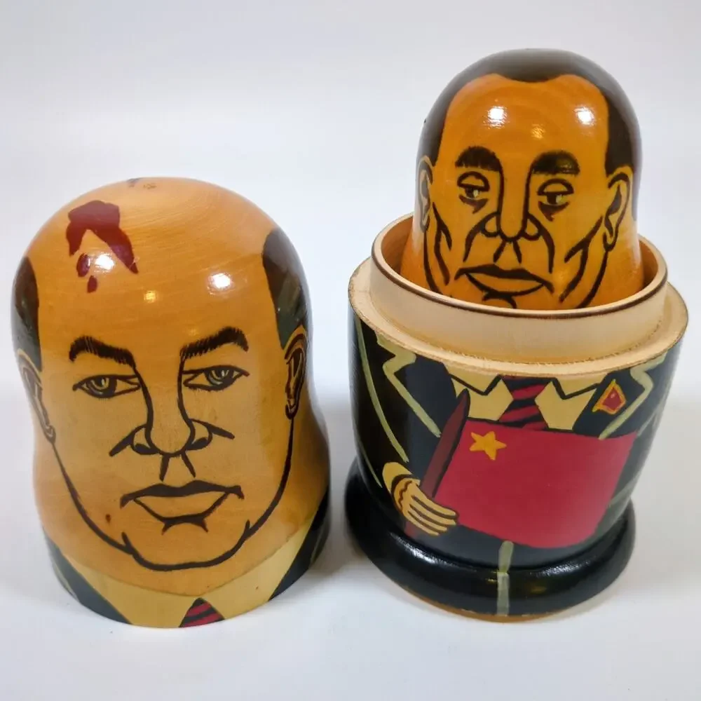Vintage Russian Matryoshka Nesting Dolls USSR Leaders Gorbachev Yeltsin Stalin